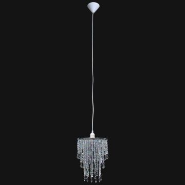 Kroonluchter met kristallen - Plastic en staal - Transparant - 22,5 x 30,5 cm (Φ x H)