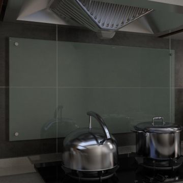 Spatscherm keuken 100x50 cm gehard glas wit