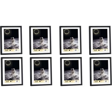 Zep fotolijst - KB1 - Zwart - 10x15 cm - Kunststof - 8 stuks