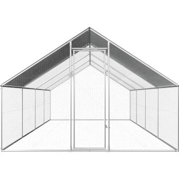 Buitenhok voor kippen 2,75x8x2 m gegalvaniseerd staal