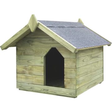 Hondenhok met opklapbaar dak FSC geïmpregneerd grenenhout