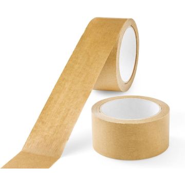 Papier tape - papier plakband - 50mm x 50 meter - zelfklevend en milieu vriendelijk - 1 rol