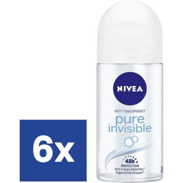 Nivea Pure Invisible Deo Roll On - 6 x 50 ml