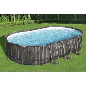 Bestway Power Steel Oval zwembad - 610 x 366 x 122 cm - met filterpomp en accessoires