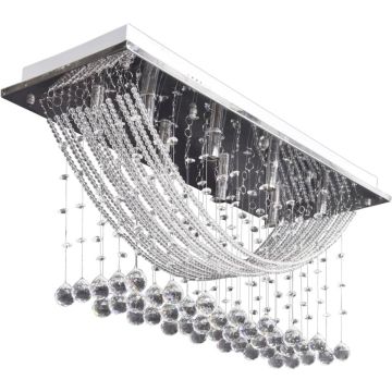 VidaLife Plafondlamp met glinsterende glas kristallen kralen 8xG9 29 cm