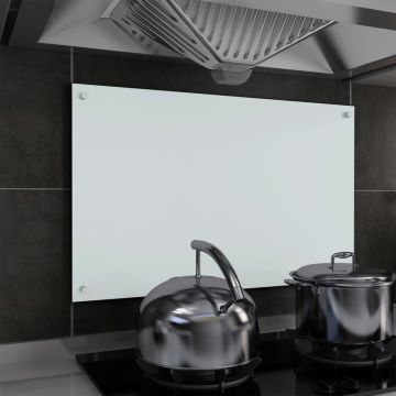 VidaLife Spatscherm keuken 80x50 cm gehard glas wit