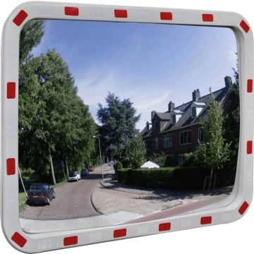 VidaLife Verkeersspiegel rechthoekig met reflectors 60x80 cm