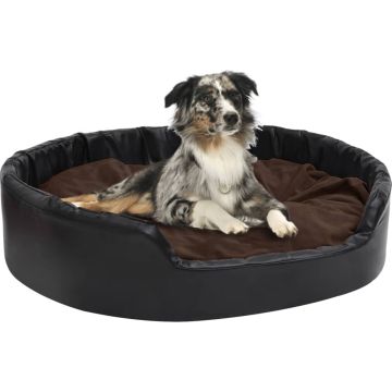 VidaLife Hondenmand 99x89x21 cm pluche en kunstleer zwart en bruin