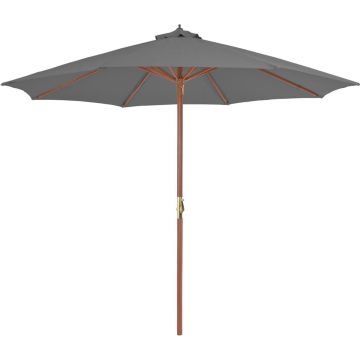 VidaLife Parasol met houten paal 300 cm antraciet