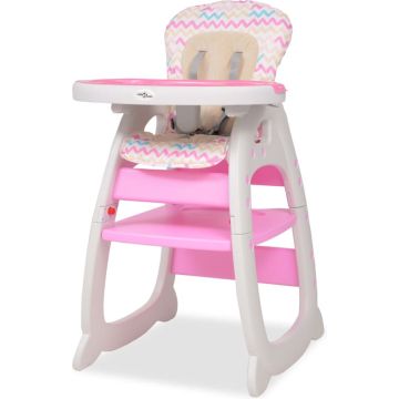 VidaLife Kinderstoel met blad 3-in-1 verstelbaar roze