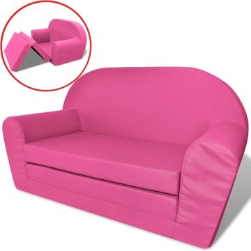 VidaLife Loungestoel voor kinderen uitklapbaar roze