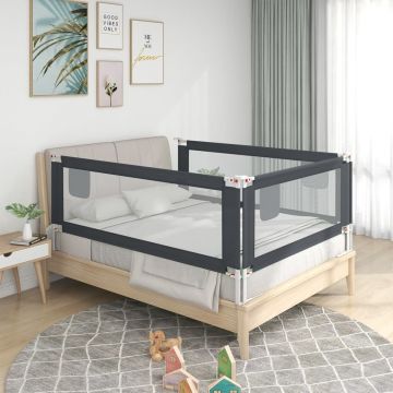 VidaLife Bedhekje peuter 90x25 cm stof donkergrijs