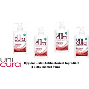 Unicura Handzeep - Hygiëne - 4 x 250 ml - Met Pomp