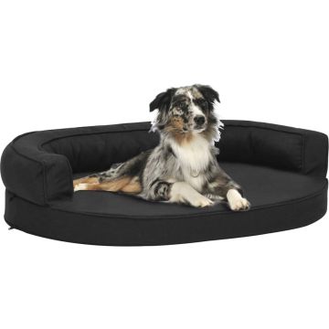 VidaLife Hondenbed ergonomisch linnen-look 75x53 cm zwart