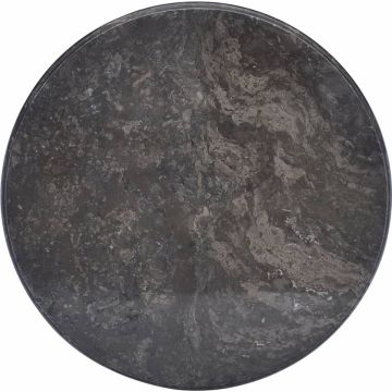 VidaLife Tafelblad Ø50x2,5 cm marmer zwart