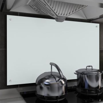 VidaLife Spatscherm keuken 100x60 cm gehard glas wit