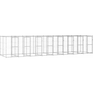 VidaLife Hondenkennel 19,36 m² gegalvaniseerd staal
