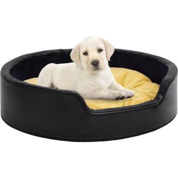 VidaLife Hondenmand 79x70x19 cm pluche en kunstleer zwart en geel