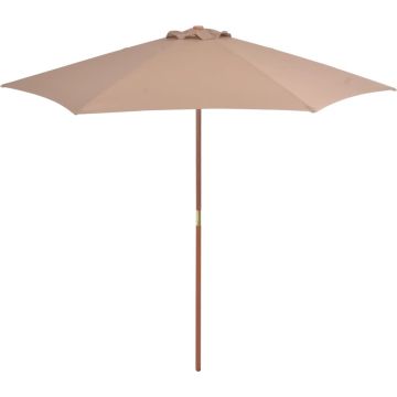 VidaLife Parasol met houten paal 270 cm taupe