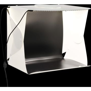 VidaLife Foto-opnamebox met LED inklapbaar 40x34x37 cm kunststof wit