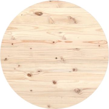 VidaLife Tafelblad Ø90x2,5 cm massief grenenhout