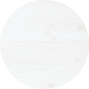 VidaLife Tafelblad Ø70x2,5 cm massief grenenhout wit