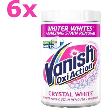 Vanish - Oxi Action - Crystal White - Witte Was Vlekverwijderaar - Whitening Booste Poeder - 6x 940gram - Voordeelverpakking