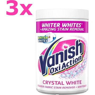 Vanish - Oxi Action - Crystal White - Witte Was Vlekverwijderaar - Whitening Booste Poeder - 3x 940gram - Voordeelverpakking