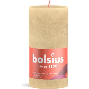 Bolsius - Rustiek stompkaars shine 130 x 68 mm Oat beige kaars