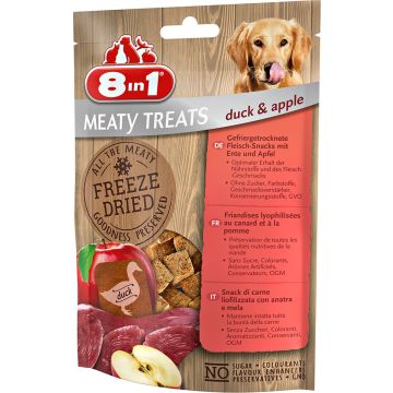 8in1 freeze dried meaty bites hond eend &amp; appel 50gr