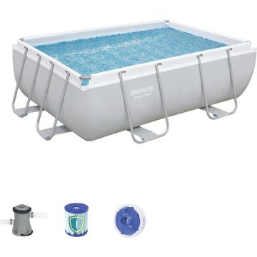 Bestway Power Steel Frame Pool zwembad rechthoek 282 x 196 x 84 cm - inclusief pomp