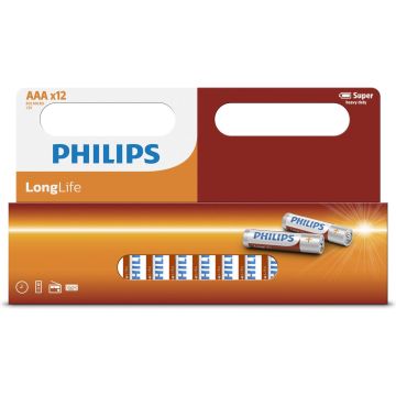 Philips LongLife - AAA Batterijen - 12 stuks