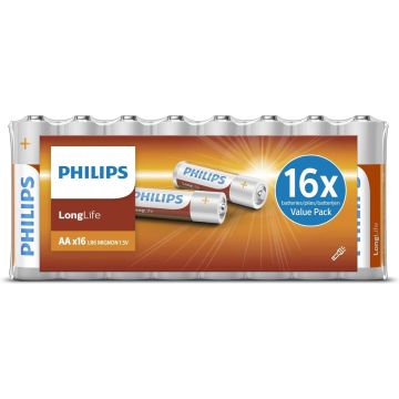 Philips Longlife Batterijen - AA - 16 stuks