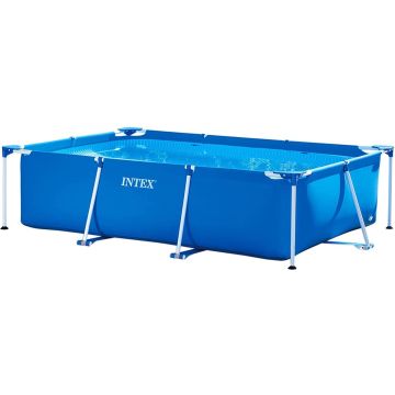 Intex - Rechthoekig buitenzwembad - Blauw frame zwembad buiten