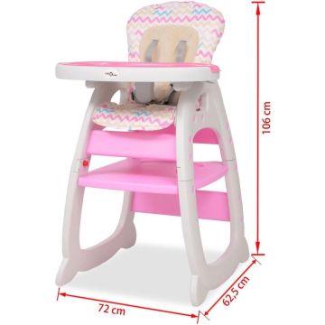 Kinderstoel 3 in 1 verstelbaar met blad Roze / Premium verstelbare kinder stoel