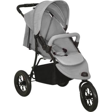 vidaXL Kinderwagen staal lichtgrijs