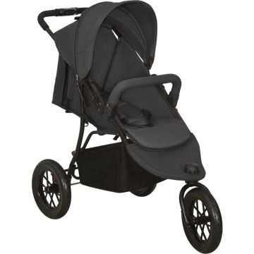 vidaXL Kinderwagen staal antracietkleurig