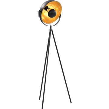 vidaXL Lamp staand E27 31 cm zwart en goud