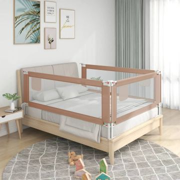 vidaXL Bedhekje peuter 90x25 cm stof taupe