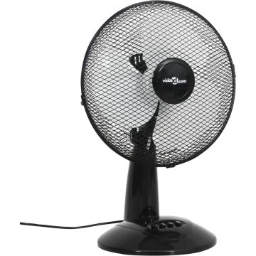 vidaXL Tafelventilator 3 snelheden 40 W 30 cm zwart