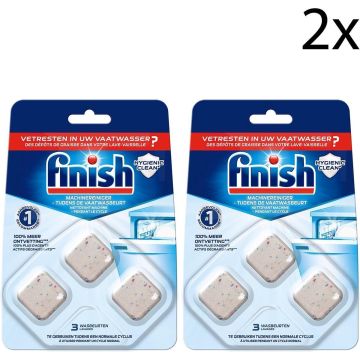 Finish - vaatwasmachinereiniger tijdens wasbeurt - 6 tabletten (2x3)