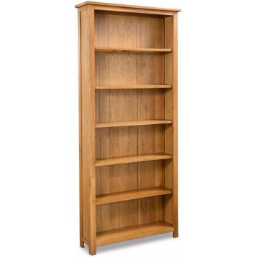 Boekenkast 80x22.5x180 cm Eikenhout (Incl Magazine Houder) - Boeken kast - Boekenrek - badkamer rek - Woonkamer rek