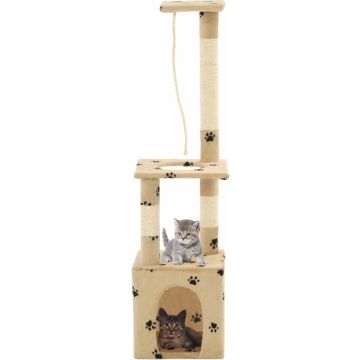 Kattenkrabpaal (incl kattenspeelstok) 109cm beige - Krabpaal katten - Katten Krabpaal