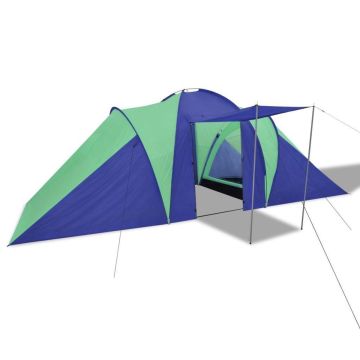Campingtent Blauw Groen 6 persoons 580x240x200cm - Koepeltent - Kampeertent - Pop-up tent