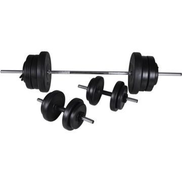 Halterset 60kg - Dumbbell Set - Gewichtheffen set - Dumbells - Barbell Stang - Halterstang