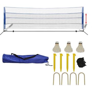Badminton net met shuttles 500x155 cm - Badminton net - Badmintonset - Volleybal net