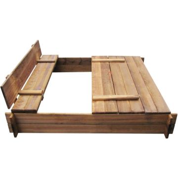 Zandbak vierkant - FSC geïmpregneerd hout - Bruin geïmpregneerd - 120x120x120 cm