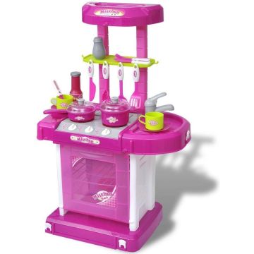 Speelkeuken Roze voor Kinderen met Licht en Geluid - Speelgoedkeuken - Kinder keuken