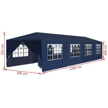 Partytent Tuin 3x12MTR Blauw / Blauwe Party Tent / Tuin Tent / Tuin feest tent