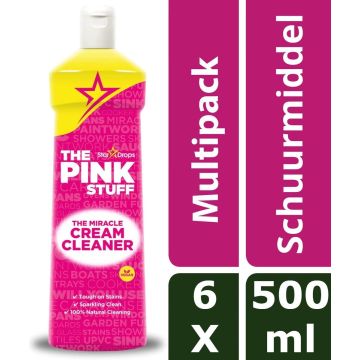 The Pink Stuff Schuurmiddel Creme - 6 x 500 ml voordeelverpakking - Milieuvriendelijk